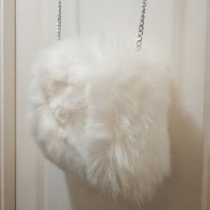 Luxurious White Faux Fur Mini Bag